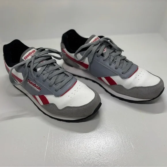 Reebok Classic Leather Gray Red Sneakers Men’s 9 - Picture 2 of 11